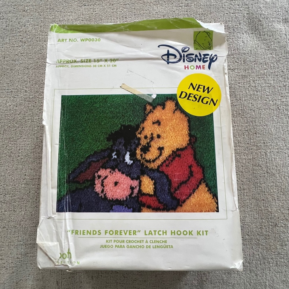 Disney Winnie the Pooh Eeyore Friends Forever Latch Hook Kit Caron WP0030 15x20